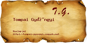 Tompai Gyöngyi névjegykártya